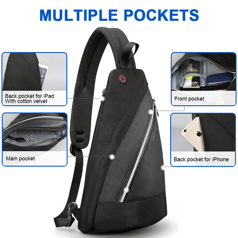 Tigernu New Casual Men Bags Light Fashion High Quality Splashproof Chest Bag Black Male Crossbody Bag For Teens Chest Bag Travel