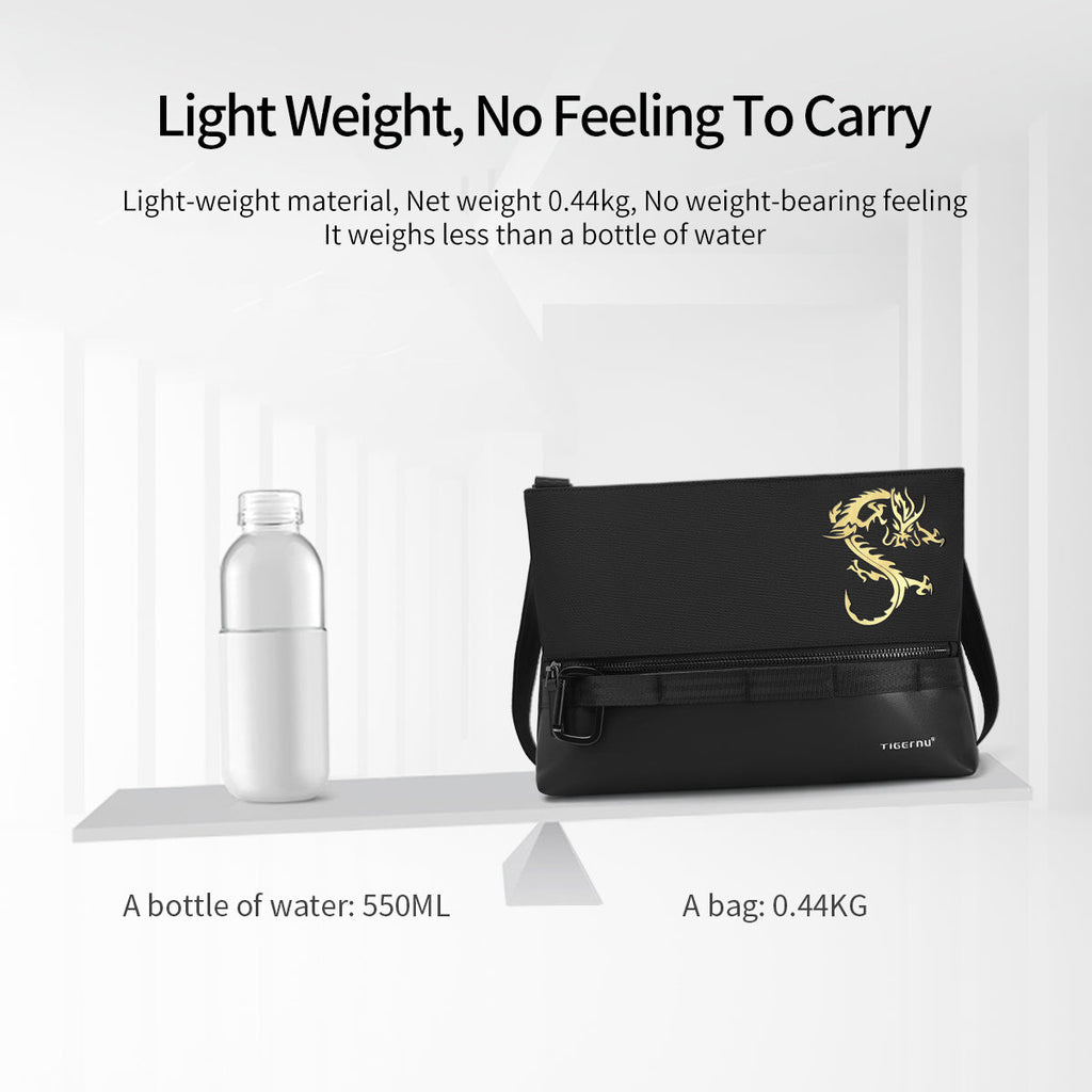 Lifetime warranty, Chinese men's shoulder bag, 9.7-inch tablet computer, shoulder bag, mini lamp, dragon series travel bag
