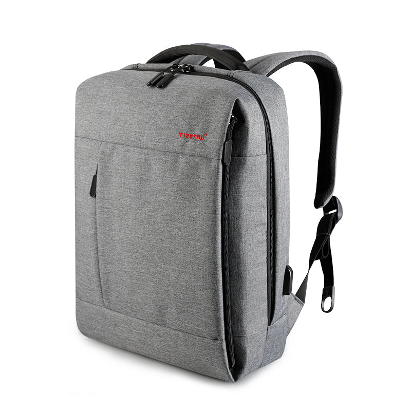 Tigernu brand ultra-thin backpack USB charging men's 14 inch 15.6 inch laptop backpack women's splash proof simple youth schoolbag