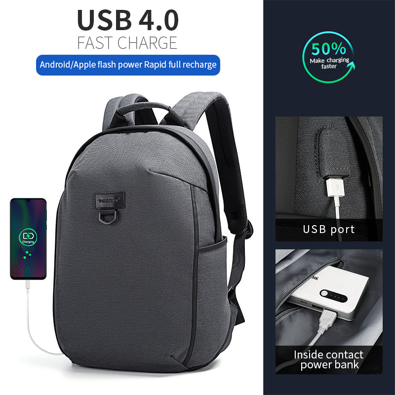Tigernu's new fashionable 15.6-inch laptop backpack with anti-theft function, men's waterproof school backpack 18L, men's leisure bag