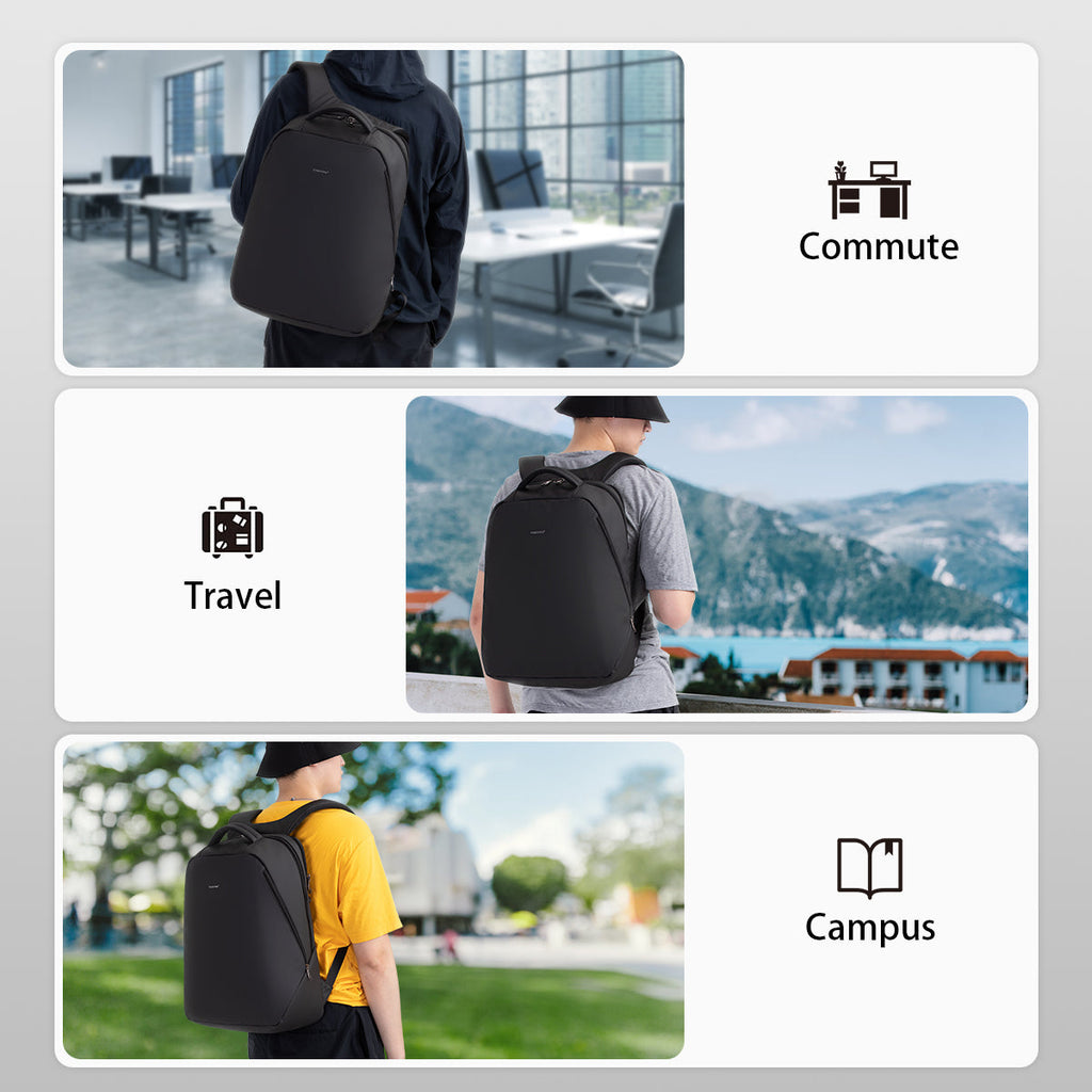 Teenagers' daily school backpack, double-layer road men's zippered backpack, anti-theft laptop 17 inch, lifetime warranty