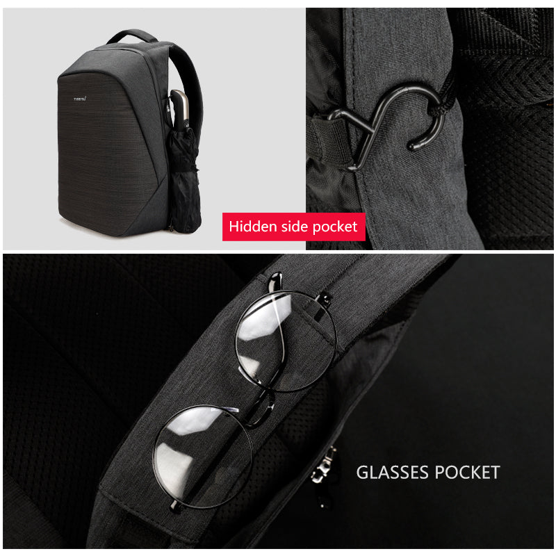 Tigernu T-B3351 15.6 inch black USB mochilas fashion college student school business bags male laptop backpacks for men