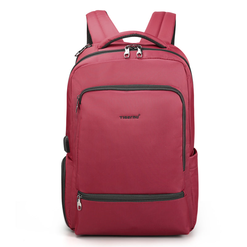 Tigernu Water Repellent Nylon Anti theft 22L Men 15.6 inch Laptop Backpack Bag USB Charging Travel Male Mochila Solid Schoolbags