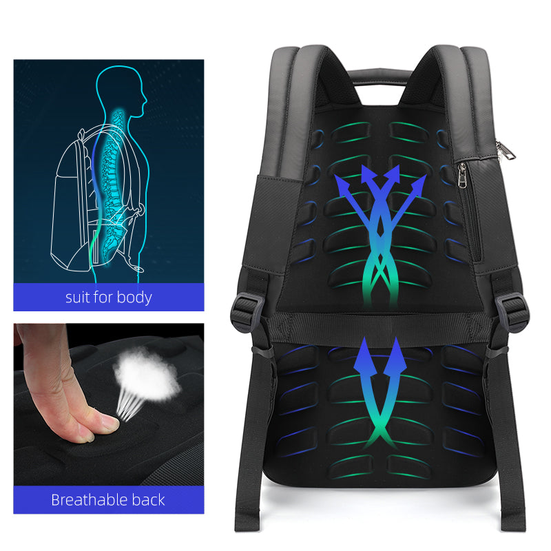 Tigernu - Nueva mochila para portátil de 15,6 pulgadas, ultraligera, impermeable y con carga USB para hombre 