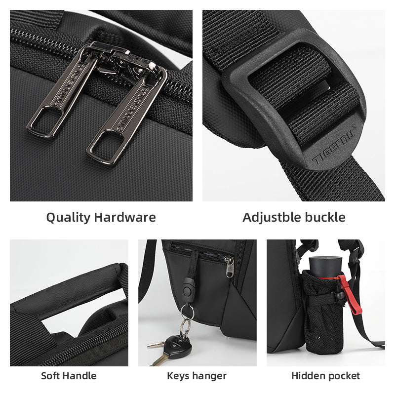 Tigernu - Nueva mochila para portátil de 15,6 pulgadas, ultraligera, impermeable y con carga USB para hombre 