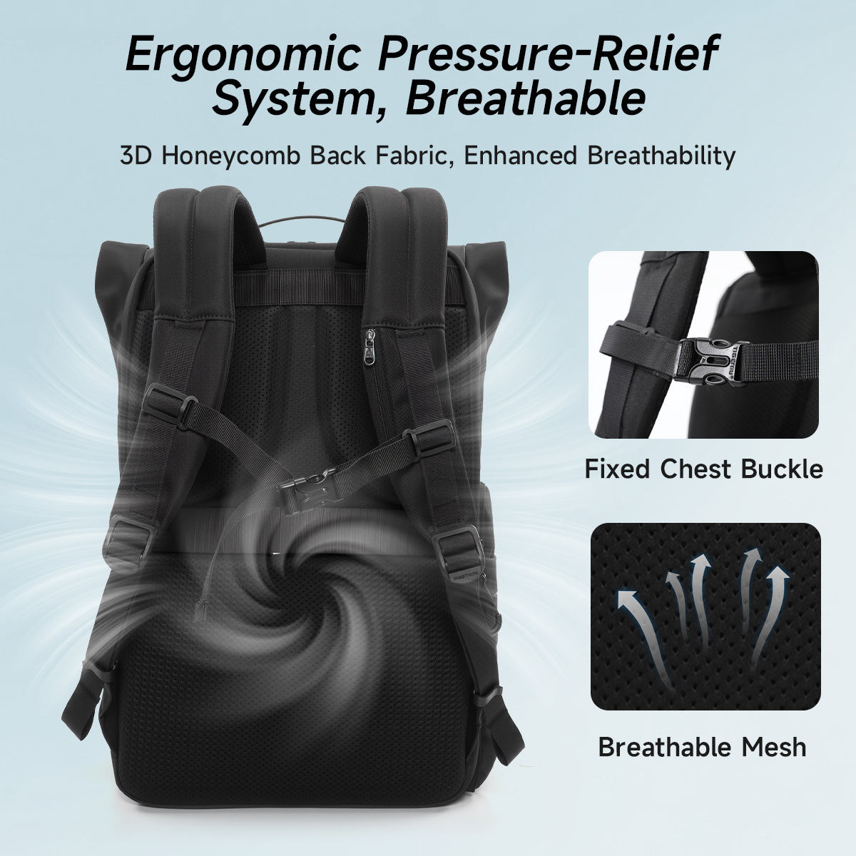 TIGERNU T-B91025 Expandable Travel Backpack 28-38L Laptop Compatible