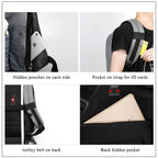 Tigernu T-B3213HC Backpack for men boys travel outdoor big bag with usb charging anti theft black gray leisure style fits for 15.6