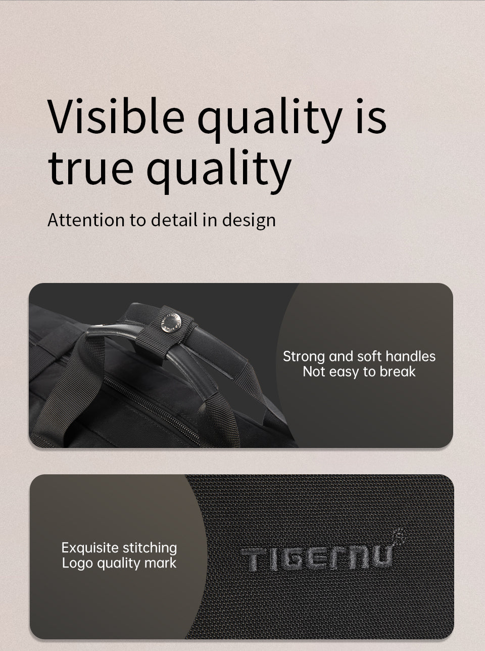 Tigernu brand new T-B9815 waterproof multifunctional men's backpack that combines shoulder crossbody and hand-carry options