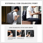 Tigernu T-B3213HC Backpack for men boys travel outdoor big bag with usb charging anti theft black gray leisure style fits for 15.6