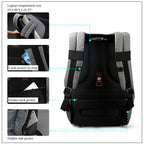 Tigernu T-B3213HC Backpack for men boys travel outdoor big bag with usb charging anti theft black gray leisure style fits for 15.6