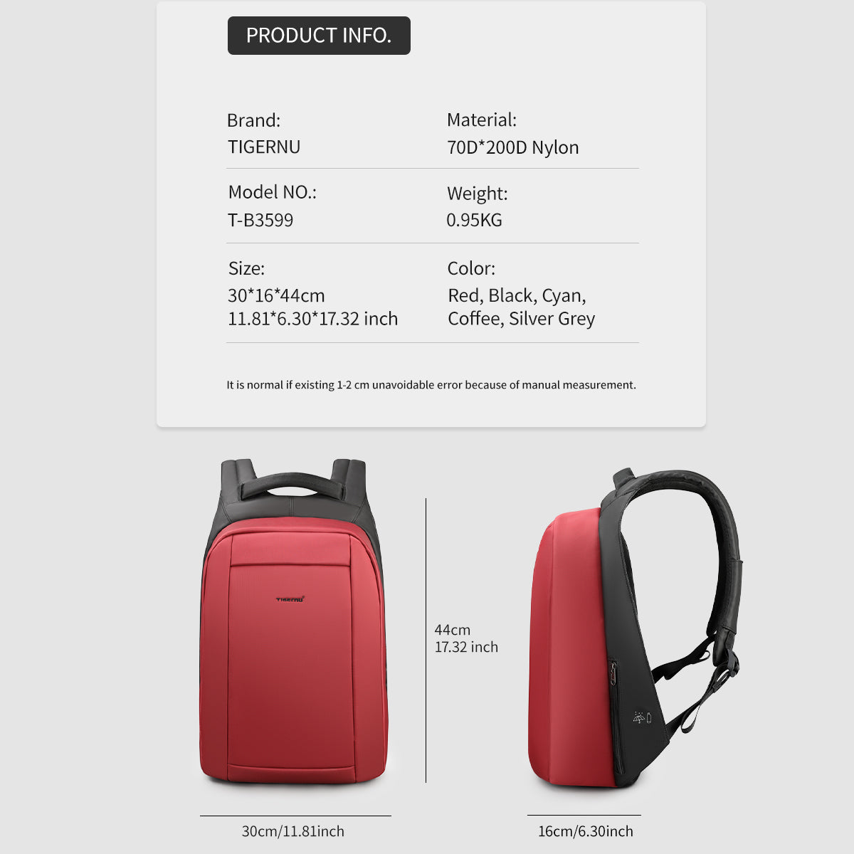 Tigernu Hidden Anti theft Zipper 15.6 inch Men School Laptop Backpacks Water Repellent Travel 20L Multi USB Charger Male Mochila