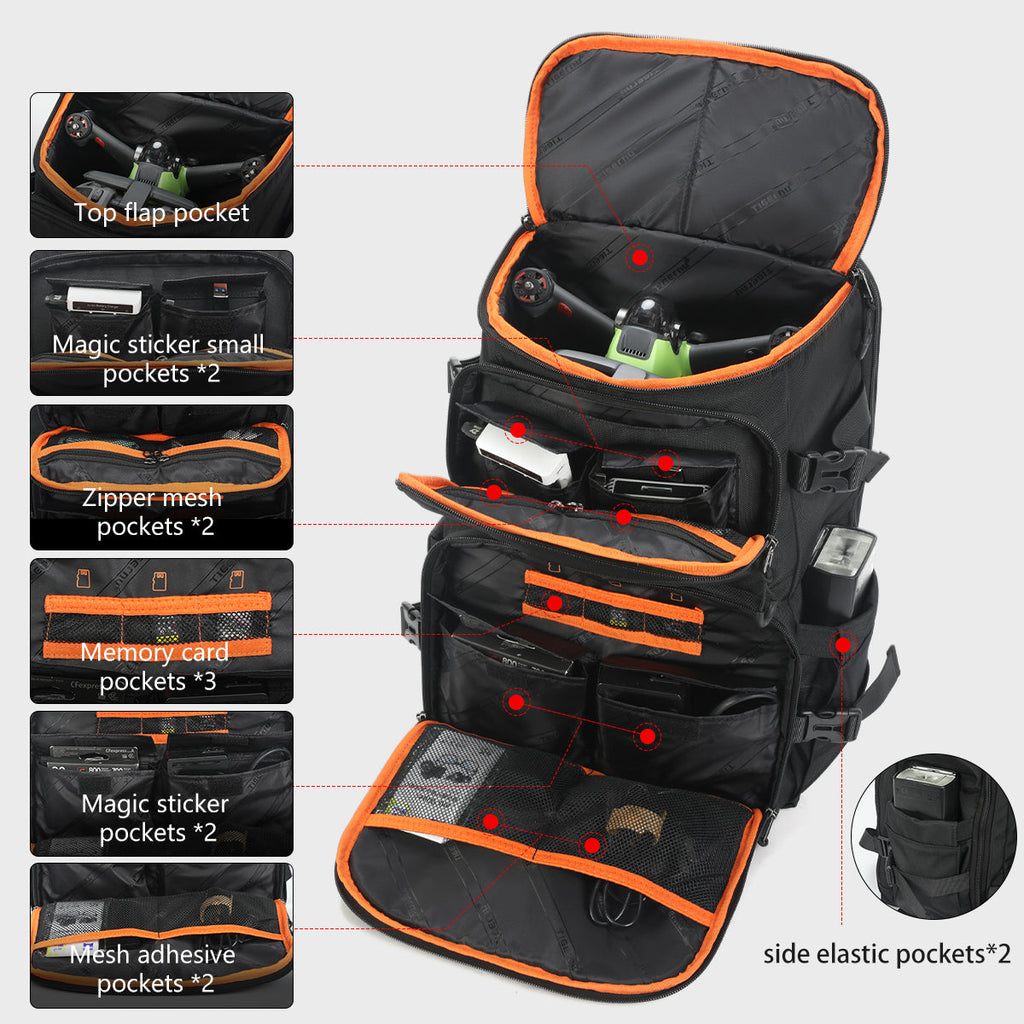 Mochilas Tigernu para hombre, mochilas para cámara, mochilas para portátiles de 14 y 15,6 pulgadas, mochilas para drones, funda impermeable, mochilas de viaje, mochilas 