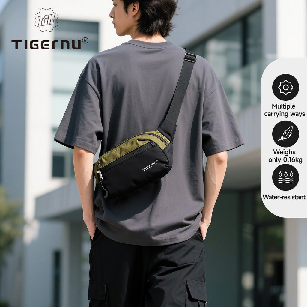 TIGERNU T-S81166 Versatile Waist Bag Multi-Compartment Crossbody with Adjustable Strap