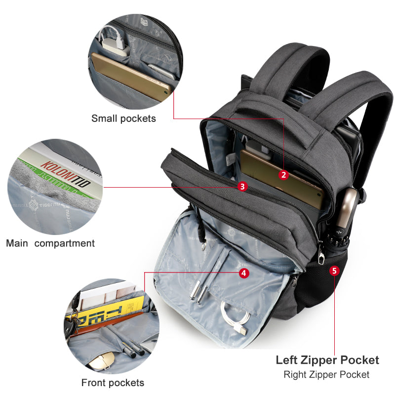 Mochila para portátil de 15,6 pulgadas, ultrafina, resistente al agua y antirrobo, con garantía de por vida, ideal para la escuela y viajes juveniles. 