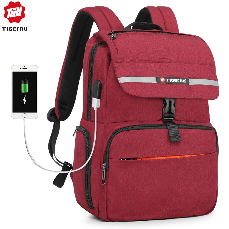 Tigernu New USB Charging Women's Backpack Waterproof USB Charging 15.6 inch Travel School Backpack Youth Backpack