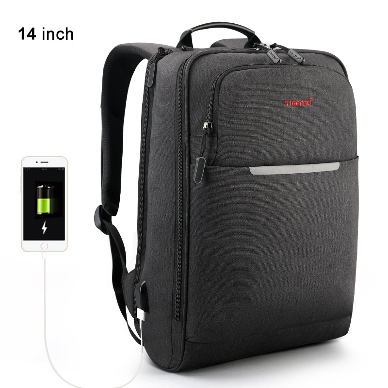 Tigernu brand usb men's backpack anti-theft backpack 14-15.6 inch laptop backpack waterproof men's backpack women's schoolbag