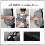 Tigernu T-B3213HC Backpack for men boys travel outdoor big bag with usb charging anti theft black gray leisure style fits for 15.6