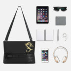 Lifetime warranty, Chinese men's shoulder bag, 9.7-inch tablet computer, shoulder bag, mini lamp, dragon series travel bag