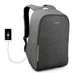 Tigernu T-B3213HC Backpack for men boys travel outdoor big bag with usb charging anti theft black gray leisure style fits for 15.6
