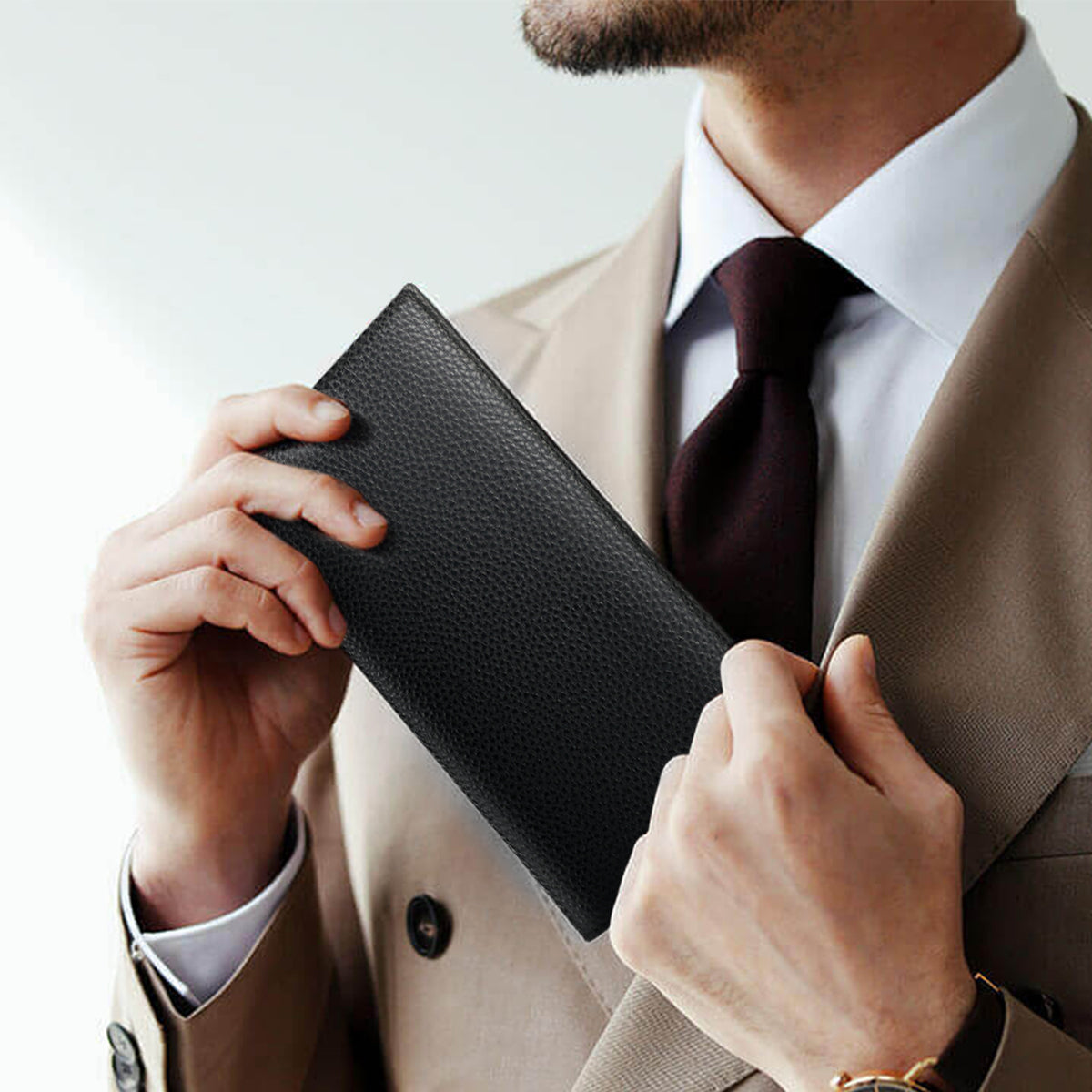 Lifetime Warranty Luxury Men's Wallet 100% Leather Men's Wallet Long Men's Leather Men's Wallet