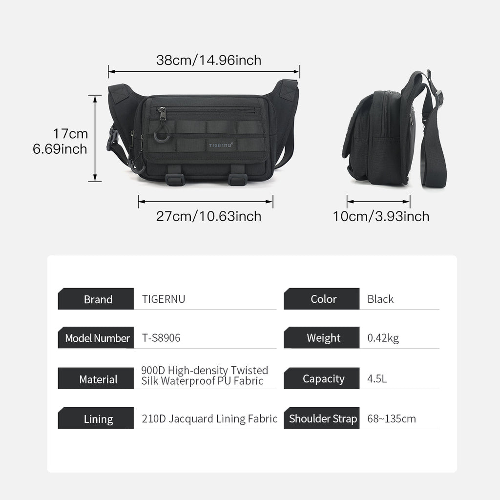 Tigernu Men Chest Bags Outdoor Messenger Bags For Men Hunting Carry Pack Sling Bag Male Hiking Shoulder Bag Waist Bag Crossbody