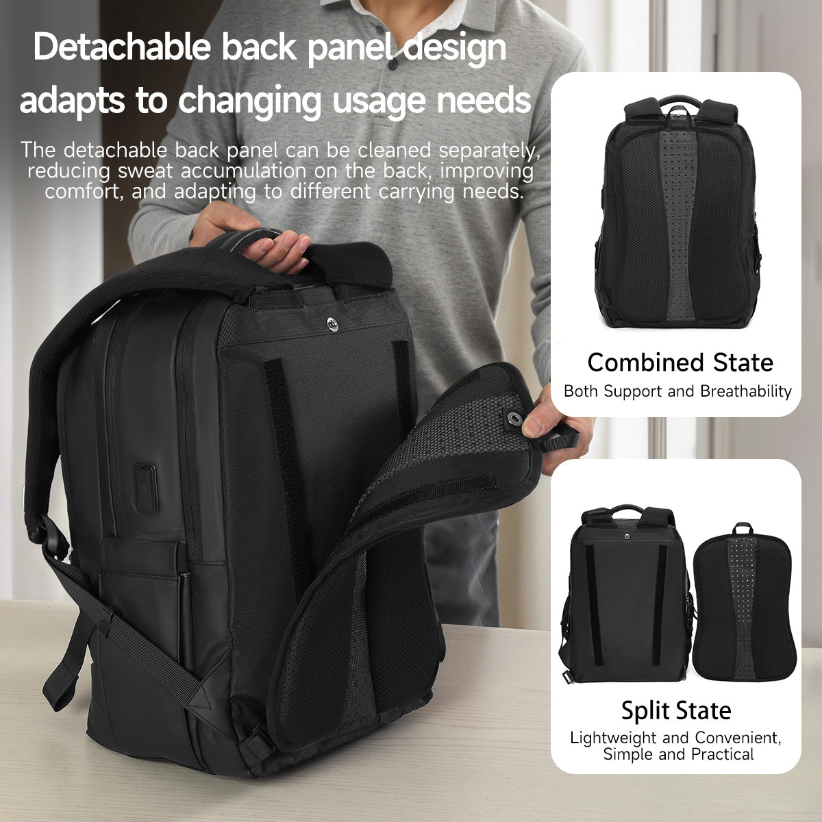 Nueva bolsa para portátil Oxford impermeable, antirrobo y con gran capacidad USB para viajes de negocios diarios, cómoda y ligera.