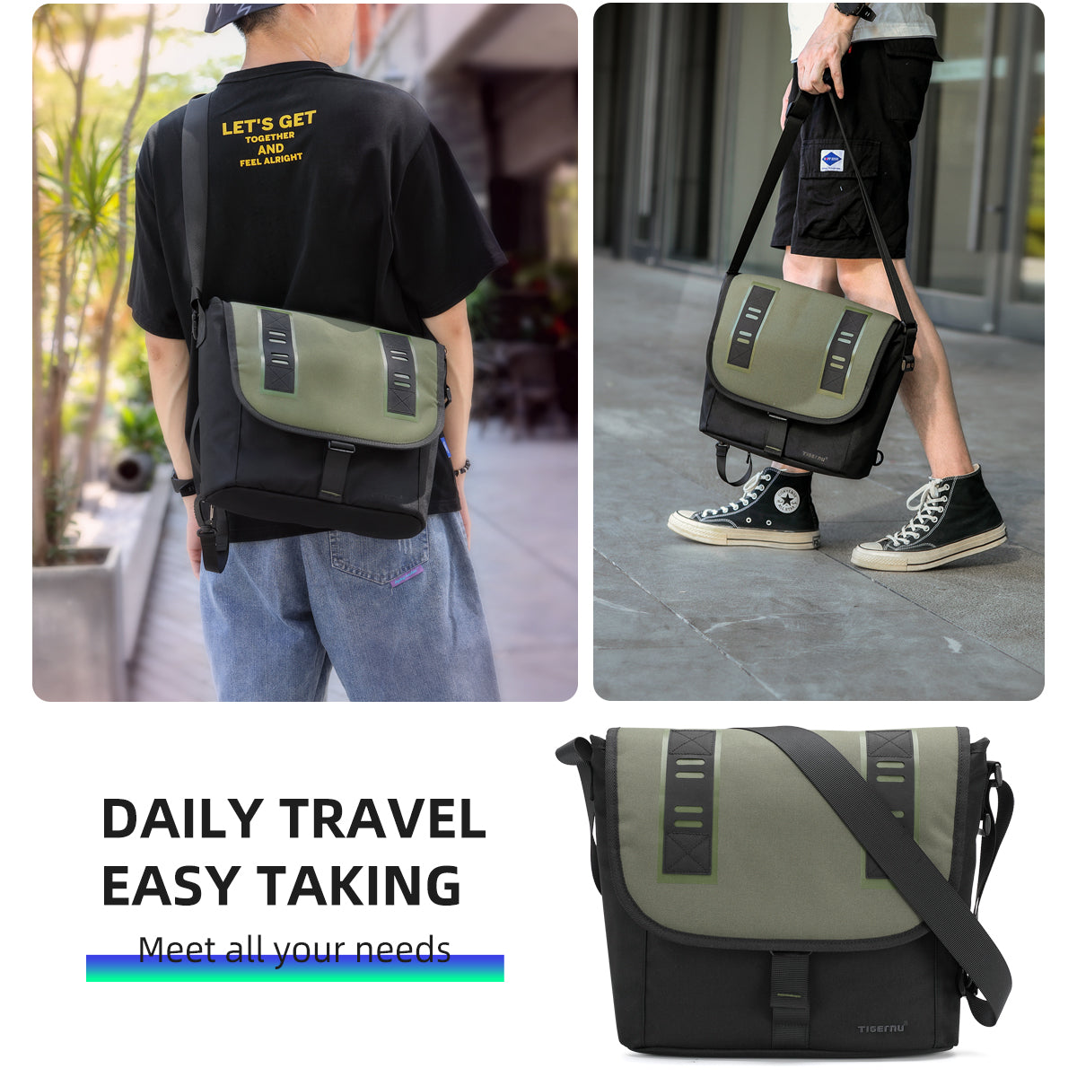 Tigernu New Messenger Bag Men Anti theft Travel Shoulder Bags Fashion Luxury Brand Bag Crossbody Bag Waterproof Male Bag For Men