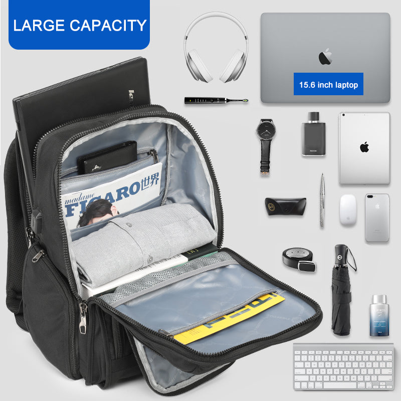 Lifetime warranty RFID improved anti-theft zipper waterproof men's laptop backpack with USB large capacity travel bag for men and women