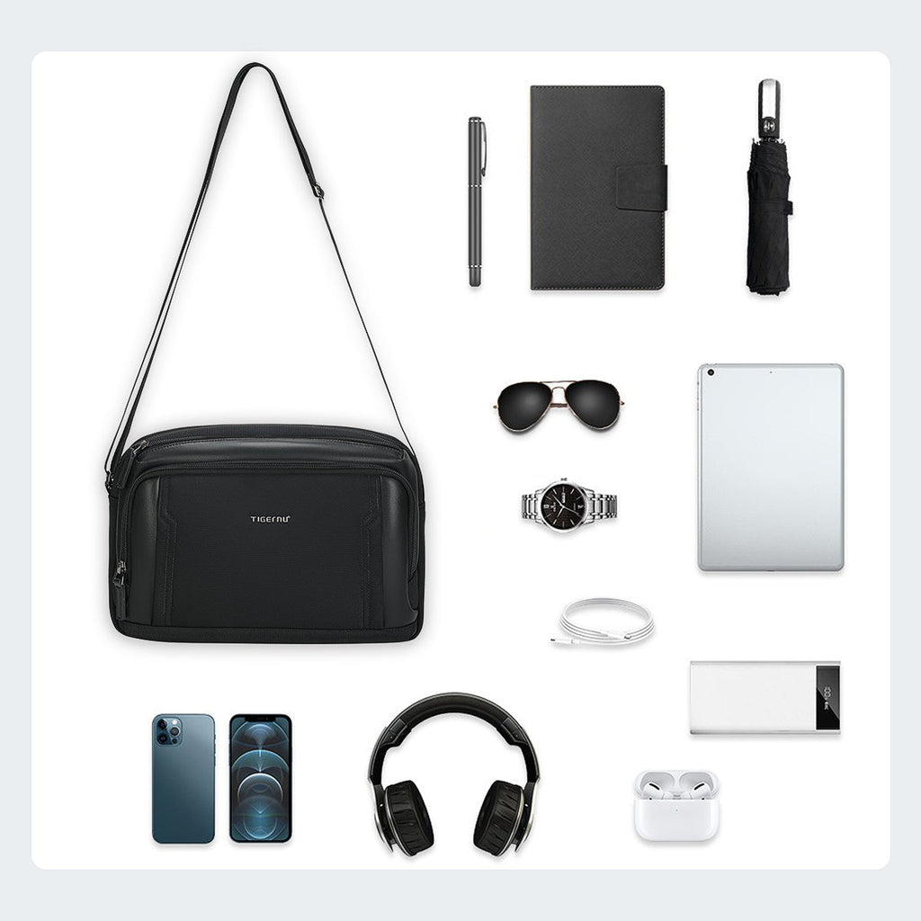 Lifetime warranty, men's shoulder bag, 9.7-inch tablet computer, men's fashion mini shoulder bag, messenger bag, classic series