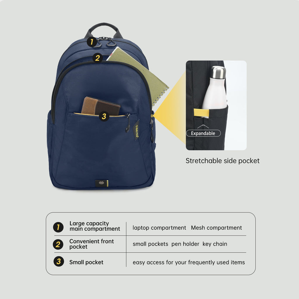 Lifetime warranty, daily lamps, school backpack, waterproof men's laptop backpack 15.6 inches, fashionable youth travel backpack