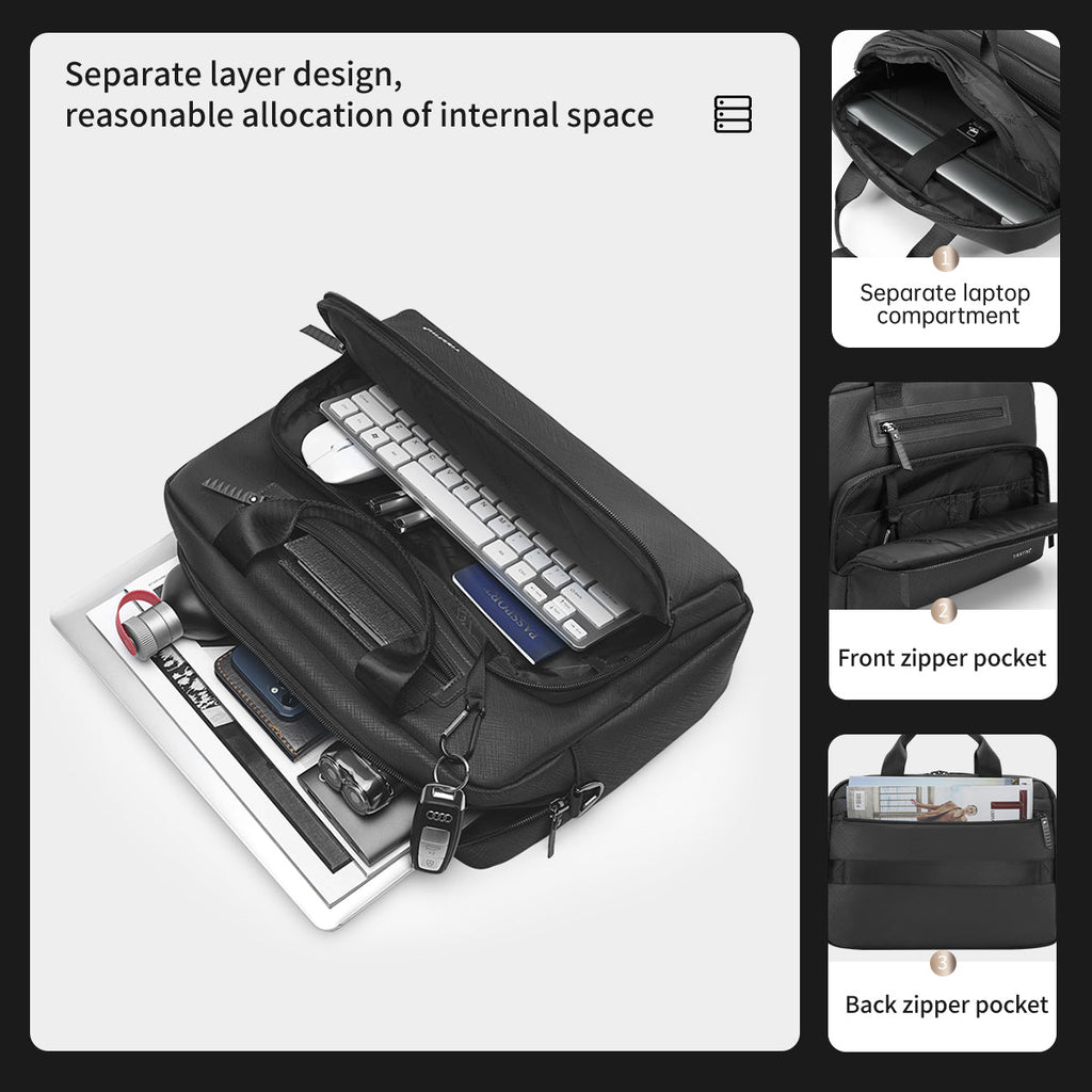 Tigernu Business Waterproof Briefcase Men Laptop Briefcase 12-14.1" Casual Vintage Briefcase Laptop Handbag Bags Connect Series