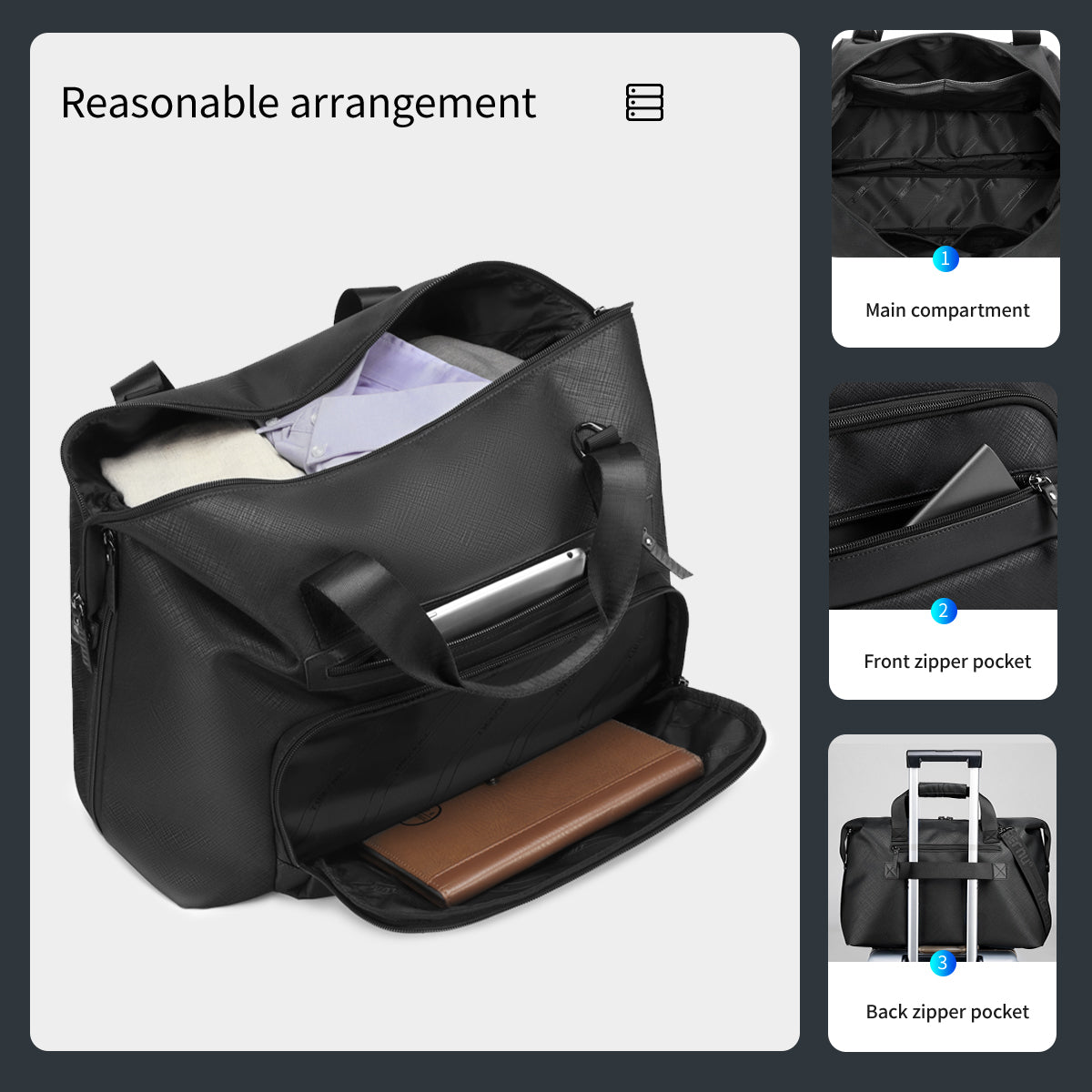 Tigernu Men Travel Bags Fashion Large Capacity Bag Luggage Men Duffel Bag Travel Tote Weekend Bag Travel Hand Bag Connect Series