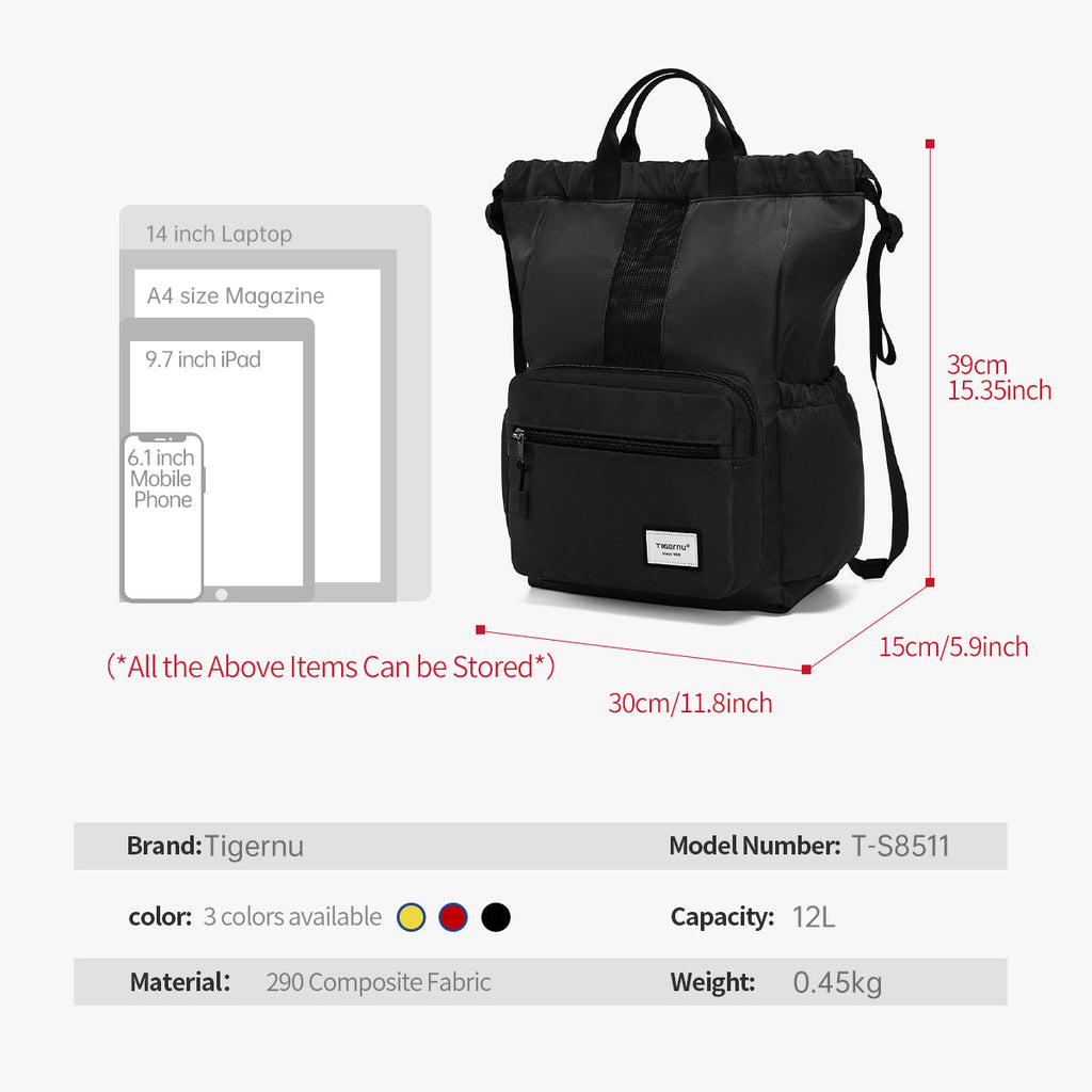 Tigernu T-S8511 new design trending 14 inches sport outdoor laptop drawstring backpack for boy girls