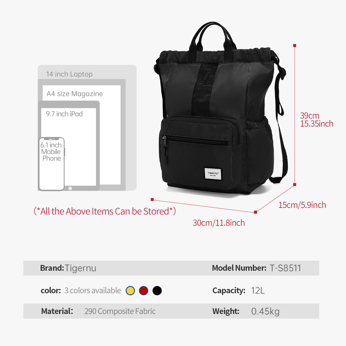 Tigernu T-S8511 new design trending 14 inches sport outdoor laptop drawstring backpack for boy girls