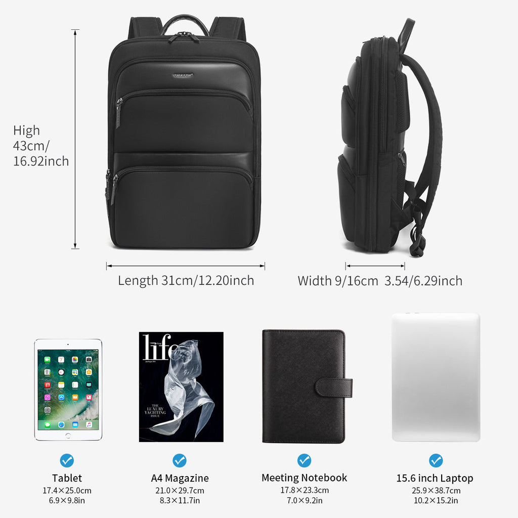 Lifetime warranty, expandable men's backpack, ultra-thin travel backpack, men's waterproof laptop bag 15.6 inches, men's Mozilla bag