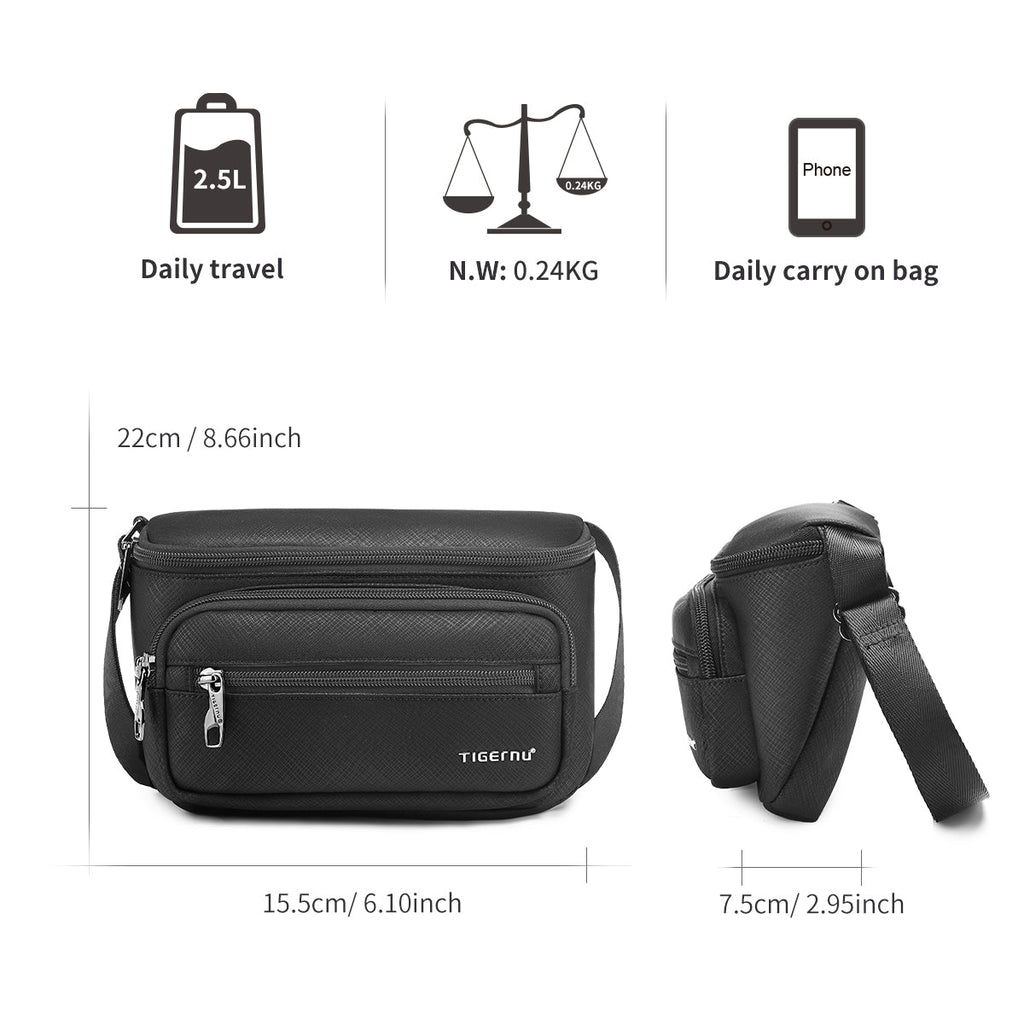 Lifetime warranty, simple lamps, weight, men's shoulder bag, Oxford, wrinkle proof, waterproof travel bag, men's fashion messenger bag