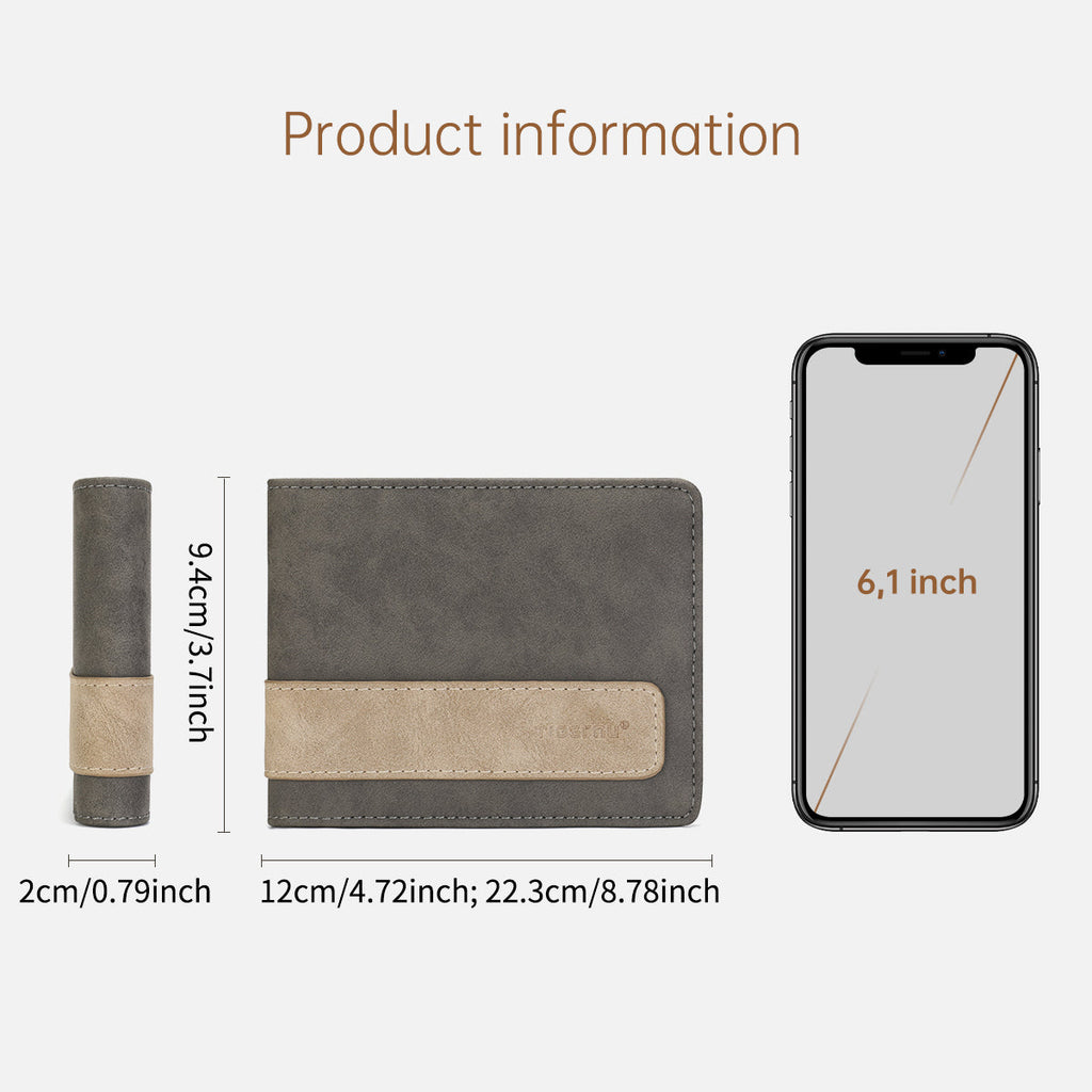 Tigernu, new men's leather short wallet, ultra-thin small wallet, casual men's wallet with card slot, coin wallet, men's wallet, men's mini bag