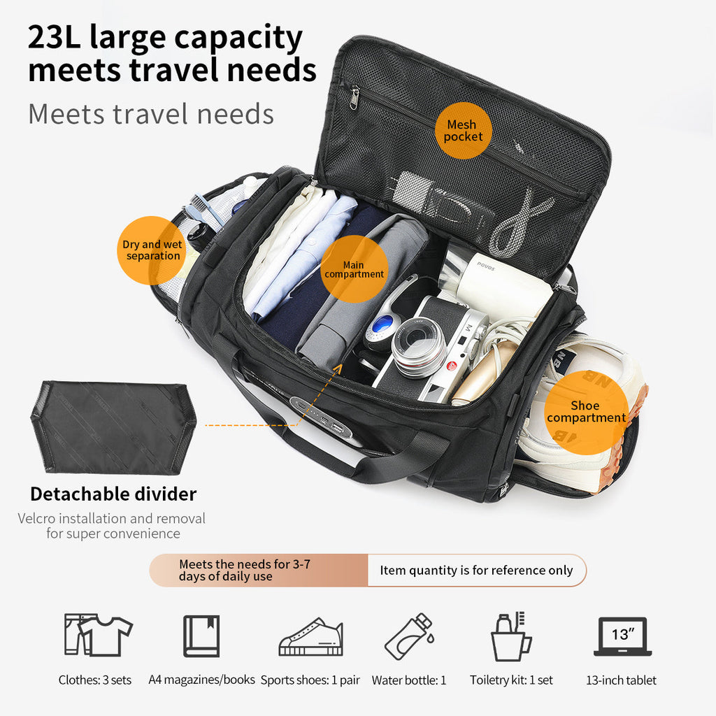 Tigernu 	T-N1051 brand new travel fitness trendy and fashionable gym waterproof bag with shoes compartments
