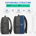 Tigernu Expandable Backpack Men for 15.6-19 Inch Laptop/Computer Backpacks Male Travel Backpack Bags Large Capacity Male Fashion