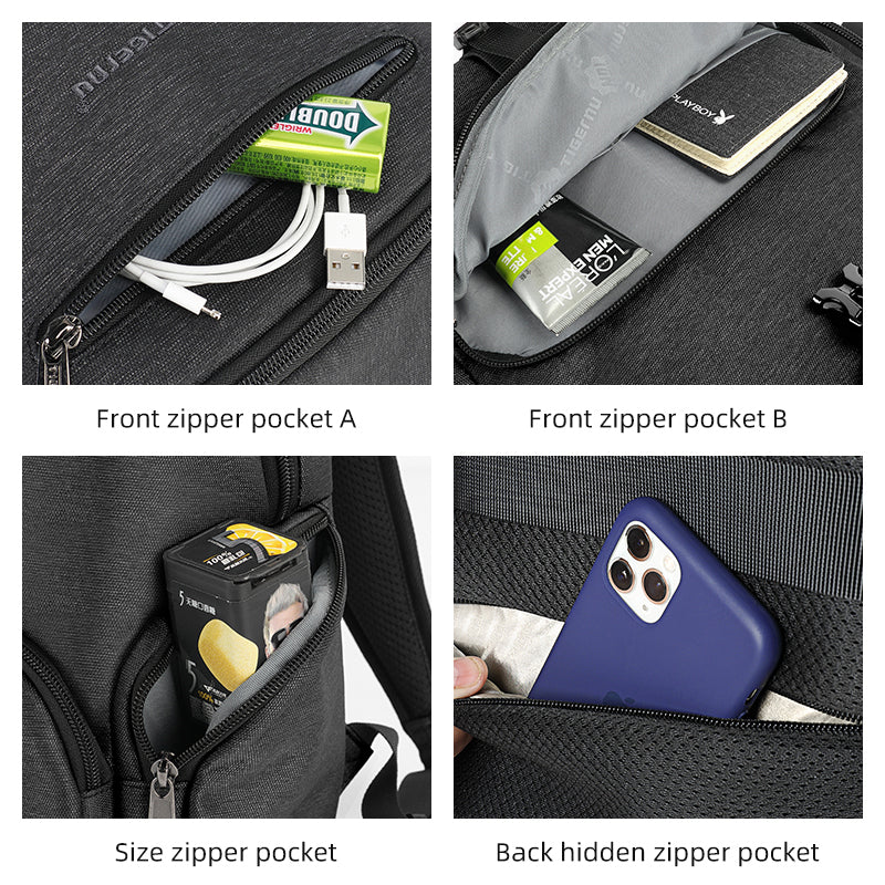 Men's waterproof laptop backpack 14 inch, with laptop compartment