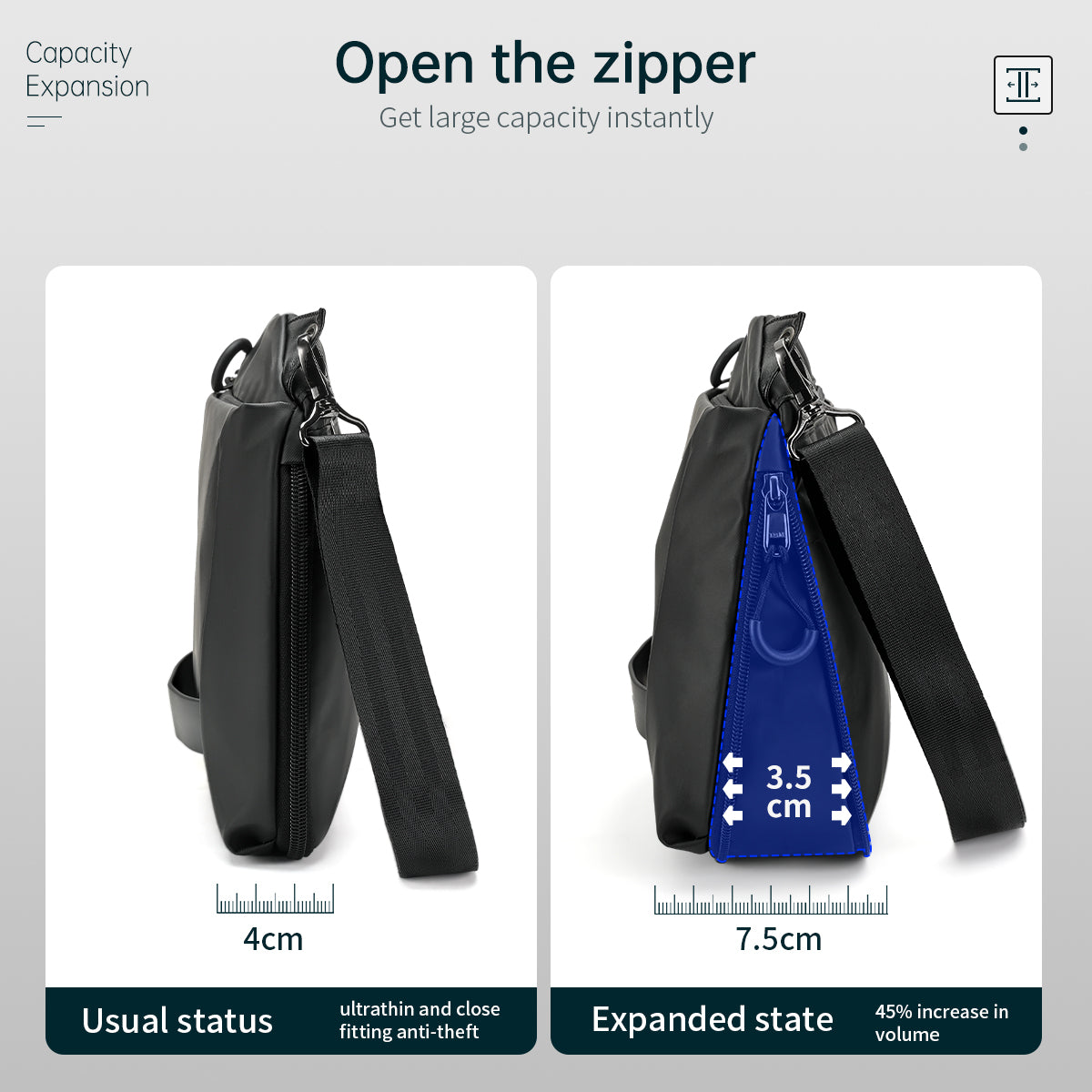 Tigernu T-S8359 customize brand new design expandable casual cross body bag teenager messenger bag for men