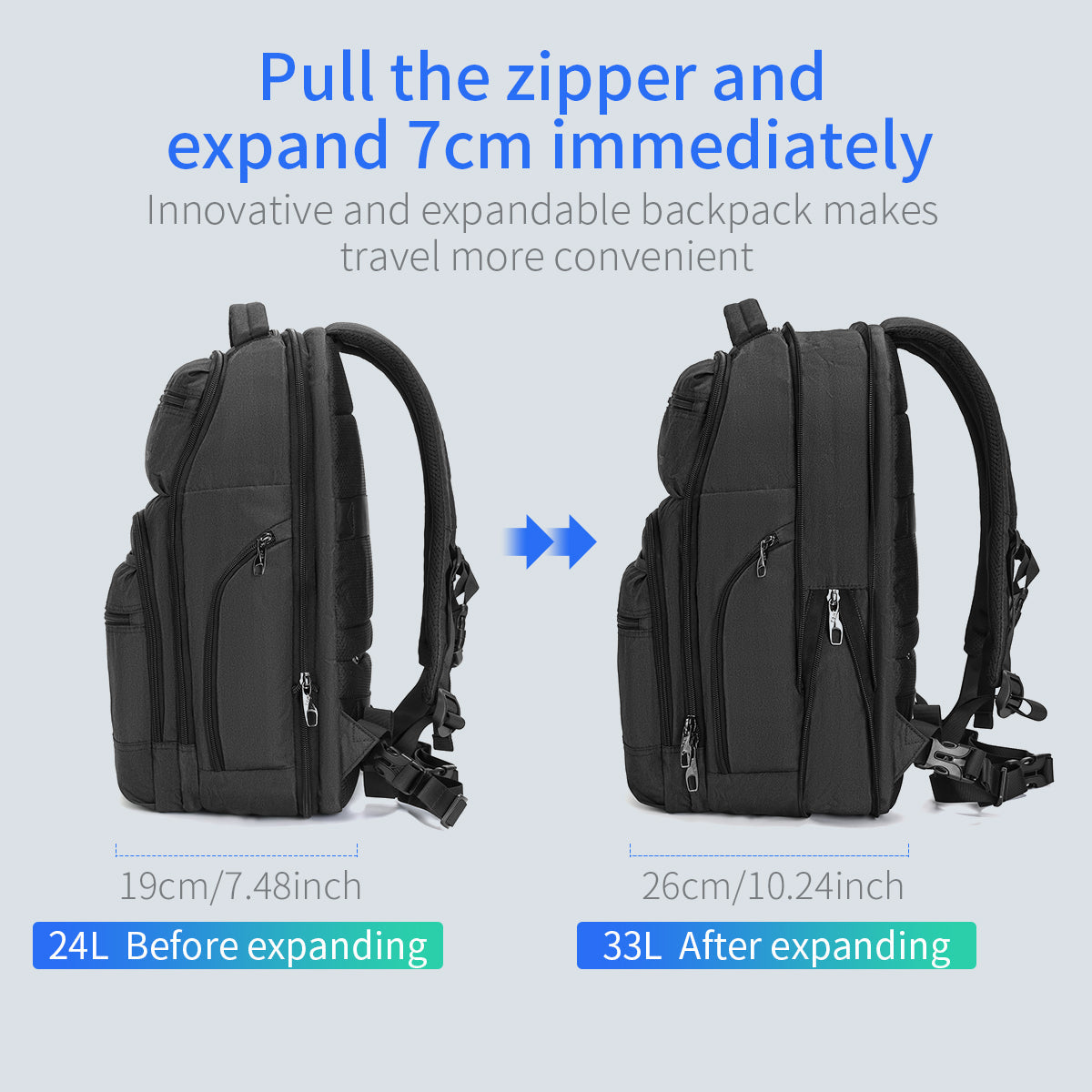 Mochila antirrobo Tigernu de 29 litros para hombre, con cargador USB, para portátil de 15,6 pulgadas, informal, de viaje, para niño 