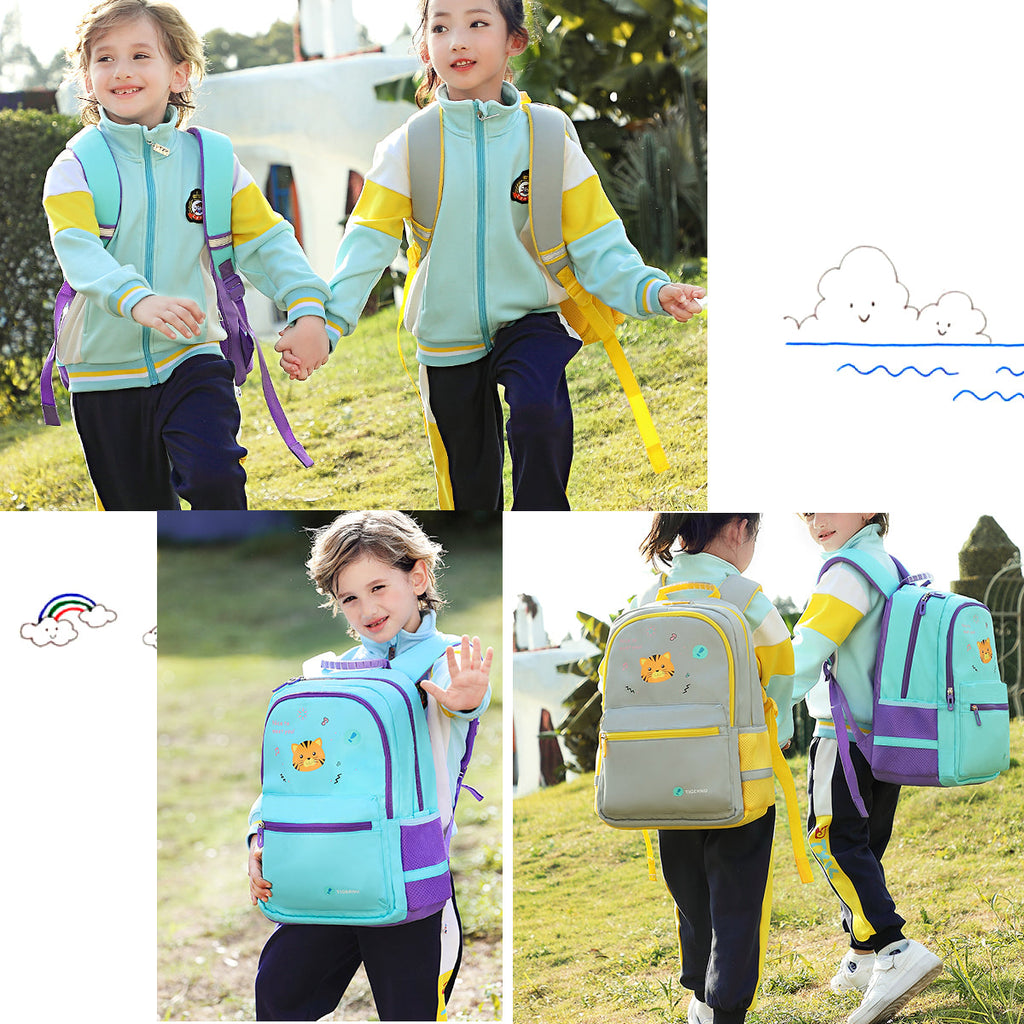 Mochilas escolares Tigernu para niñas y niños, mochilas espaciosas e impermeables con diseño reflectante para niños, lindas mochilas para niños 