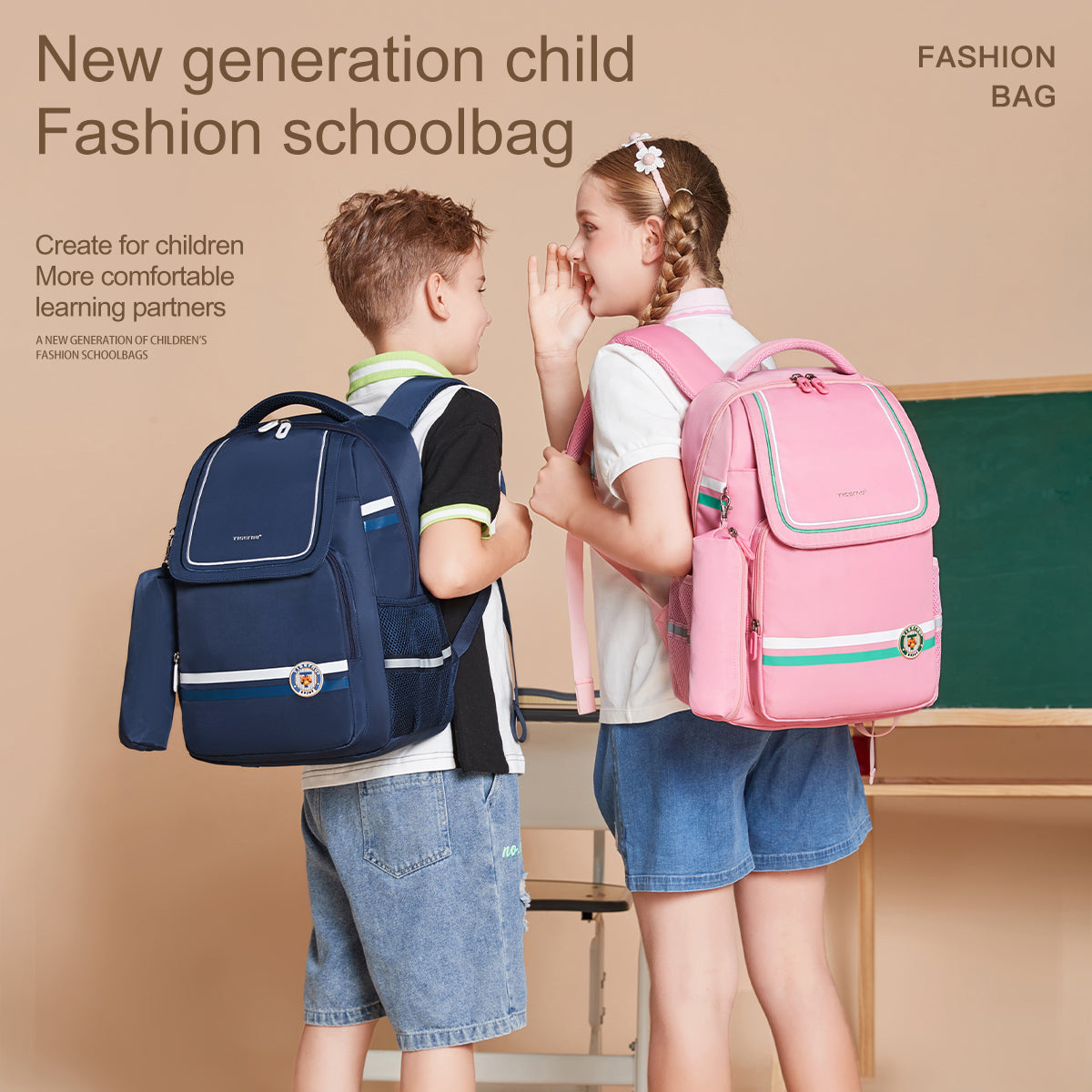 Tigernu T-B9037 light weight reflective stripe bag school backpacks stylish student backpack