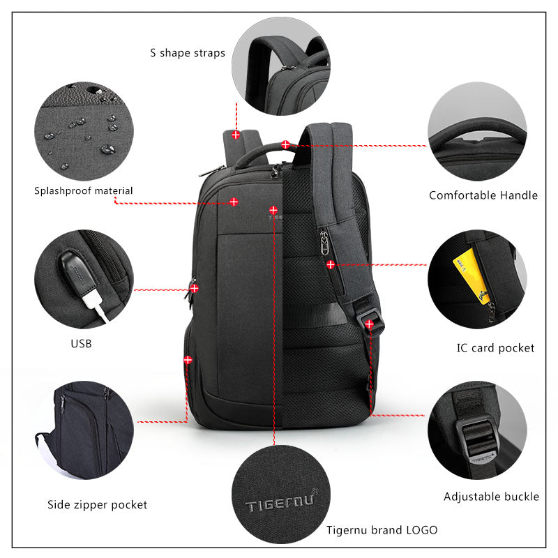 Tigernu New Arrival Male Mochilas 15.6" Laptop Backpacks For Men Anti Theft Fashion School Bag Bagpack Women Solid Rucksack Bags
