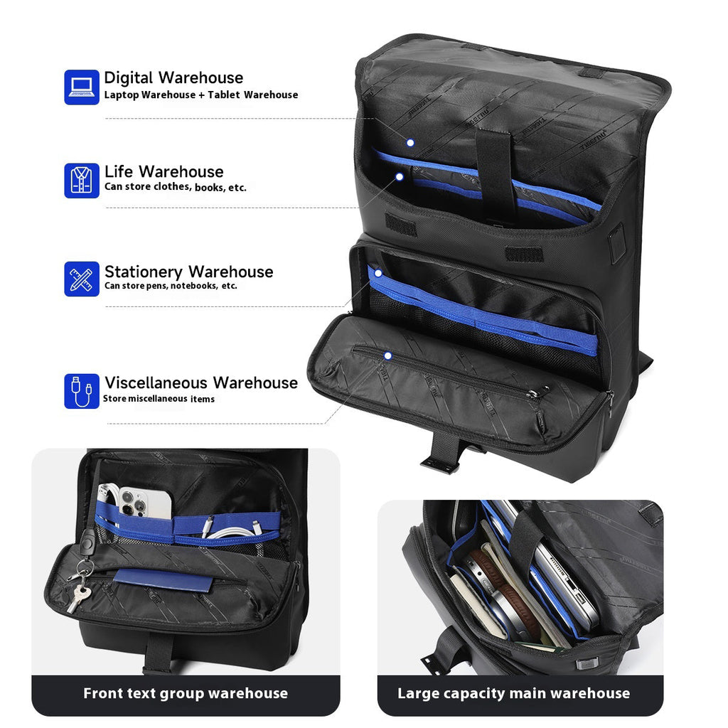 TIGERNU T-B91115 Business Backpack with USB Charging Port & Multi-Layer Organization