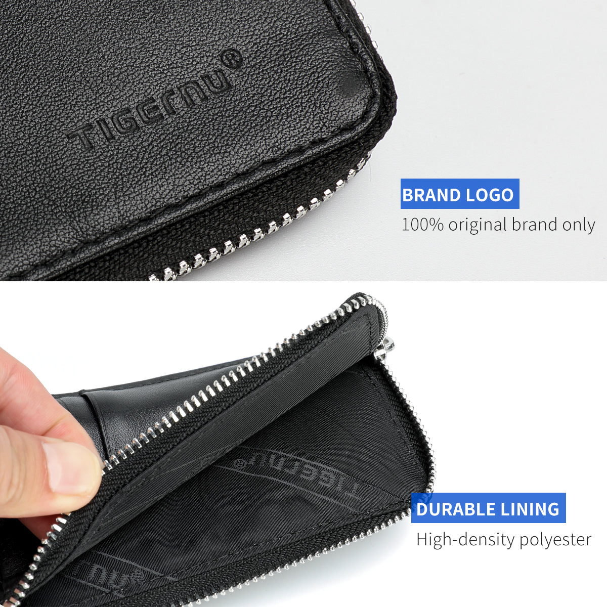 Tigernu Genuine Leathe RFID Anti thef Blocking Protection Men Slim Card & ID Holders Wallets For Men Small Money Bag Male Purses