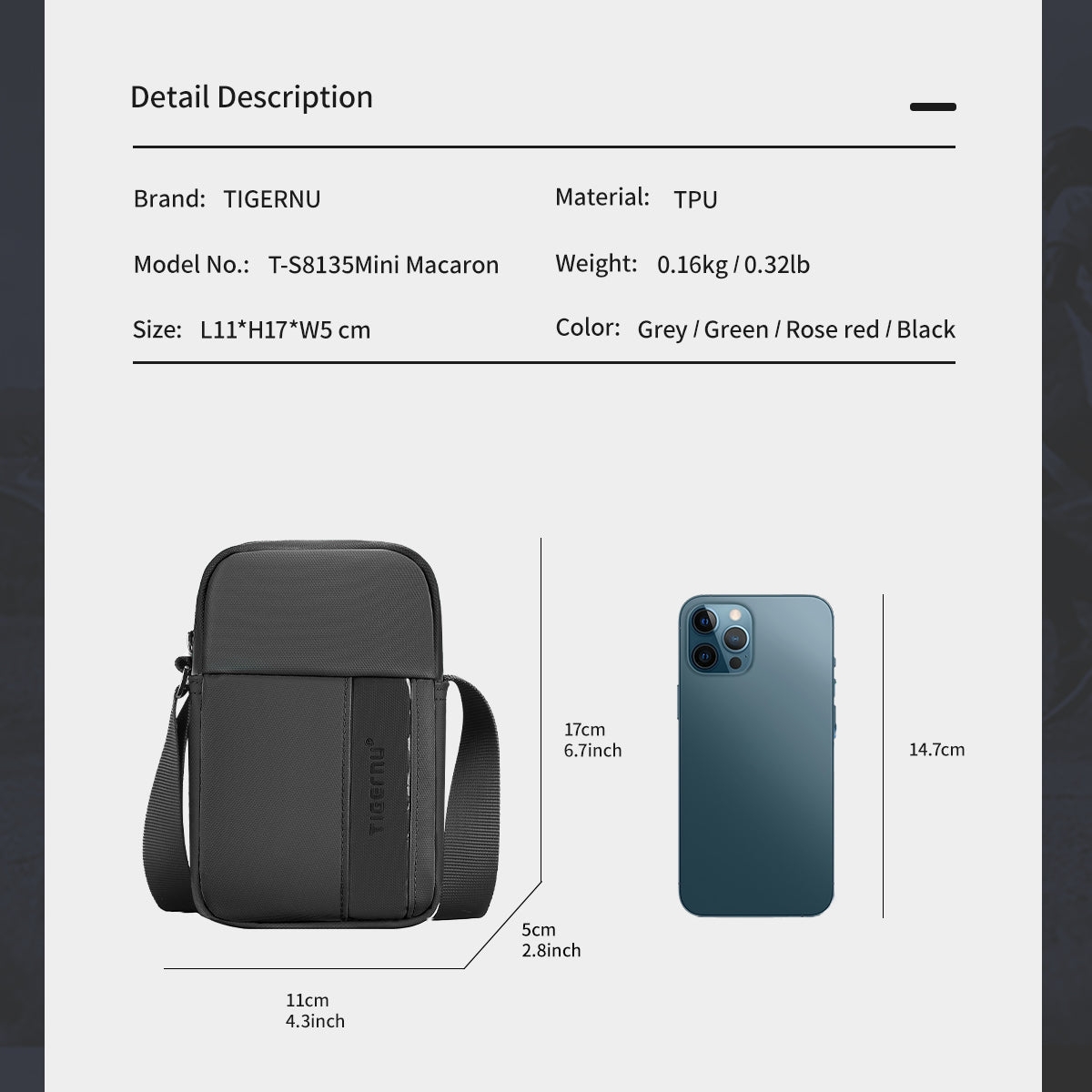 Tigernu New Casual Women Shoulder Bag Handbags Cigarette Phone Bag Wallet Waterproof Men Mini Crossbody Bag Messenger Bag Female