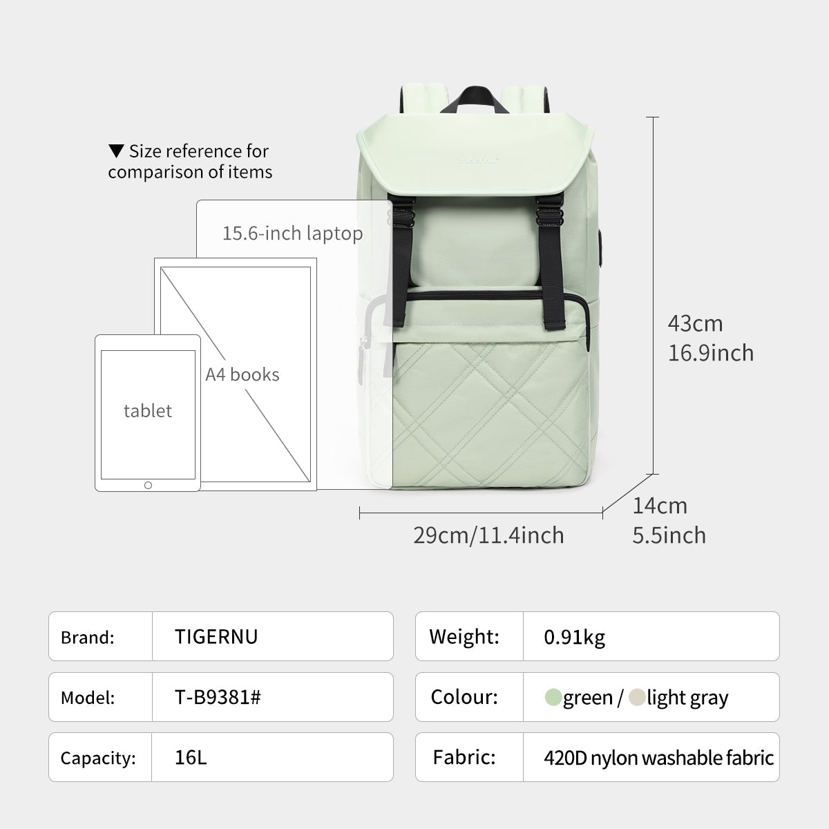 Tigernu T-B9381 custom casual sport mochila backpack bag waterproof computer laptop backpack bagpack women