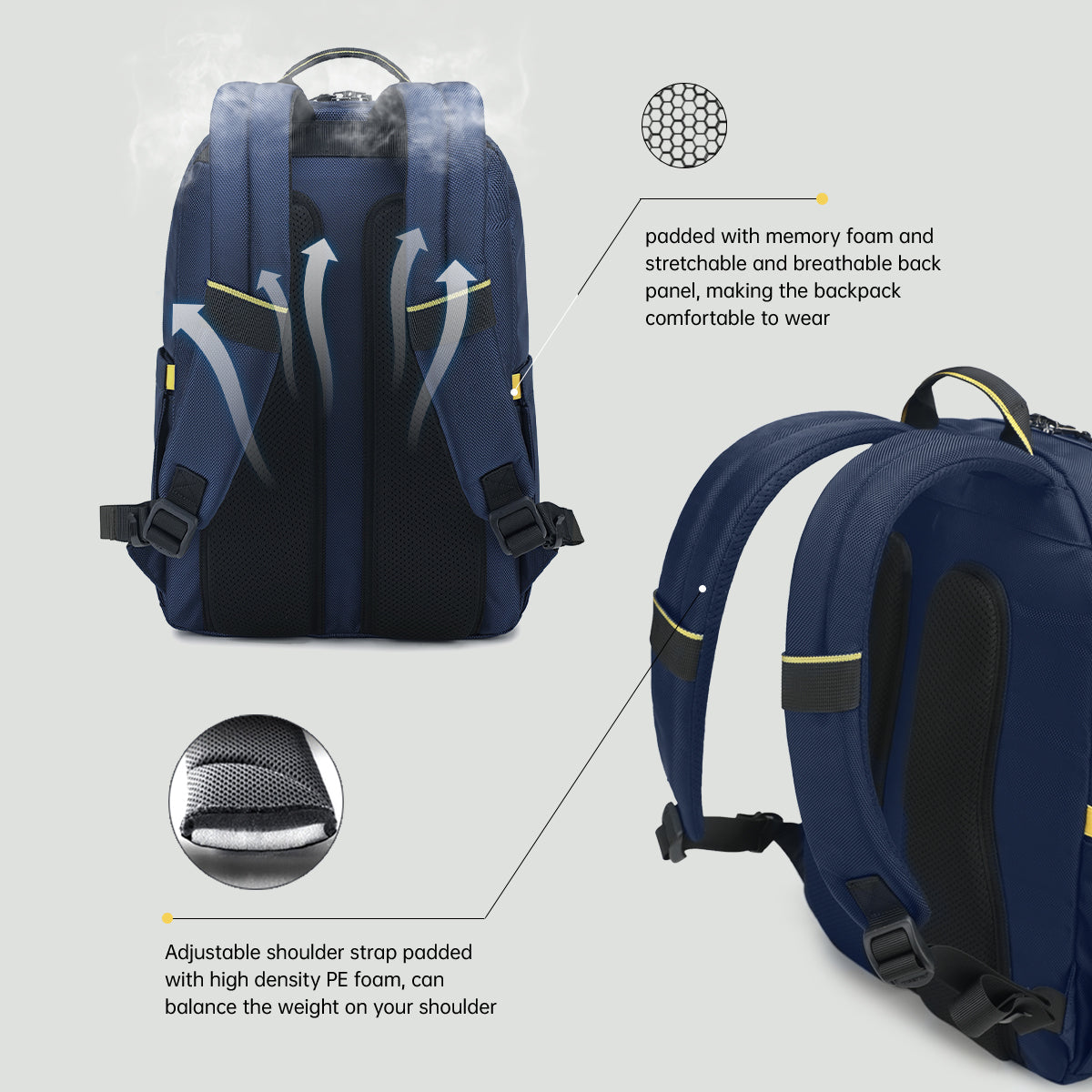 Garantía de por vida, lámparas de uso diario, mochila escolar, mochila impermeable para portátil de 15,6 pulgadas para hombre, mochila de viaje juvenil de moda. 